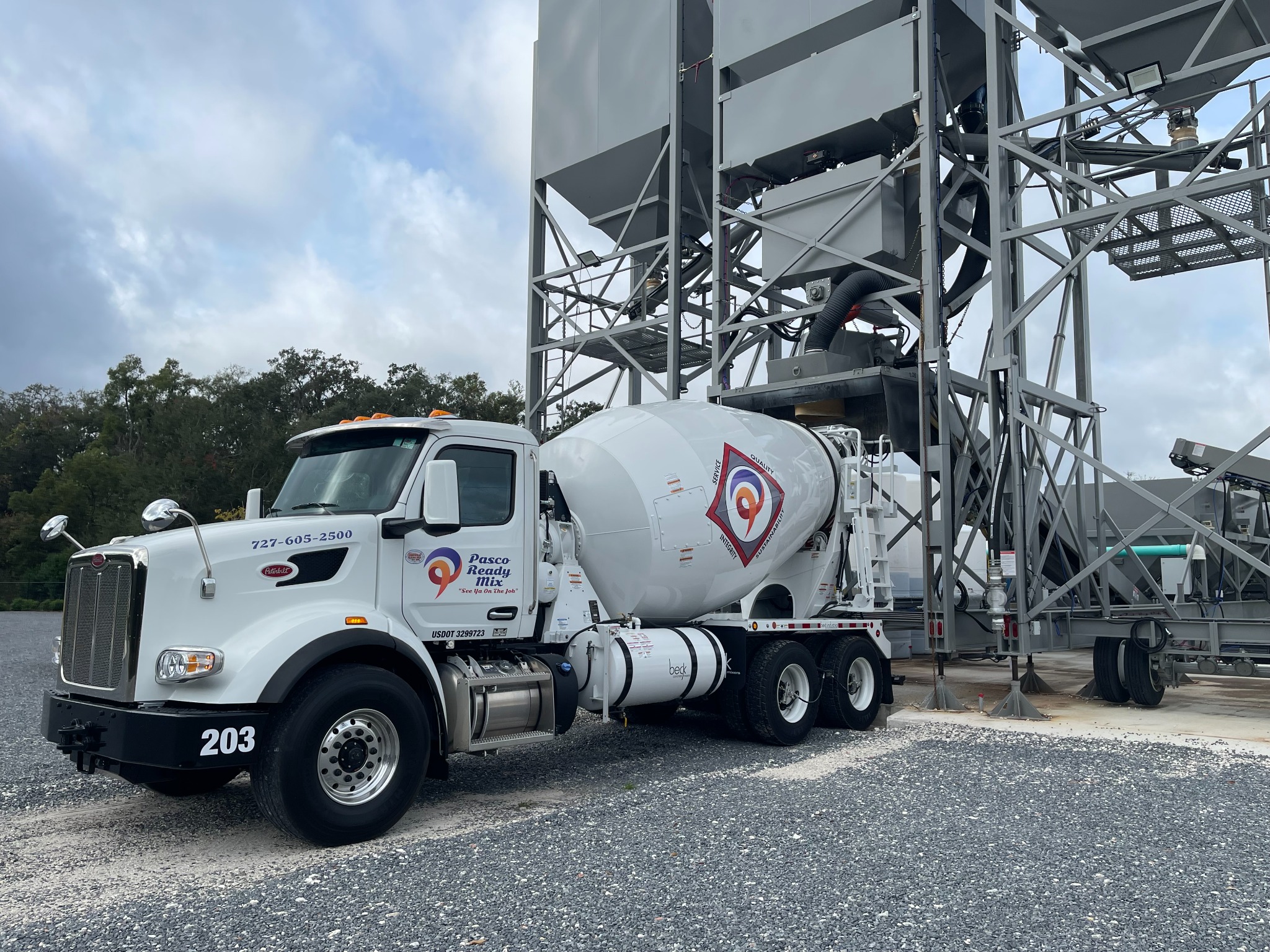 Pasco Ready Mix concrete mixer at the plant