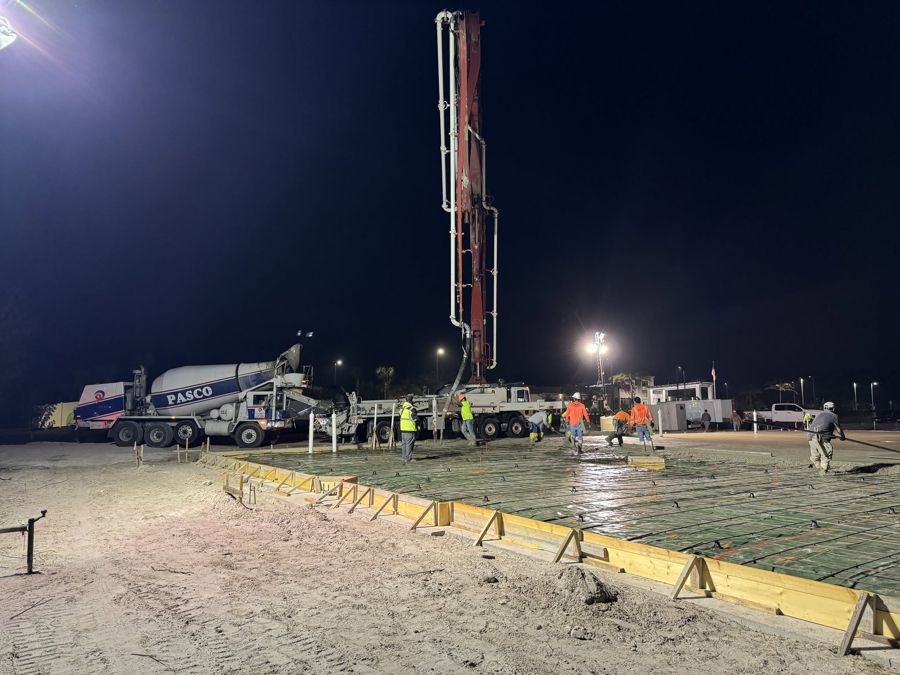 Original PRM photograph of a construction site concrete placement